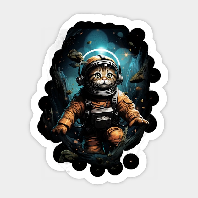 Astro Cat Sticker by Lazyshophouse